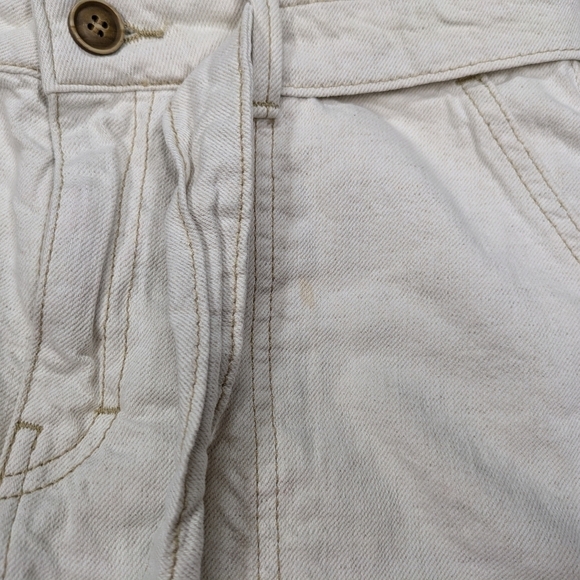 Free People Skirt Women's 6 White Oatmeal Splendor In The Grass Denim Belt - Picture 3 of 9